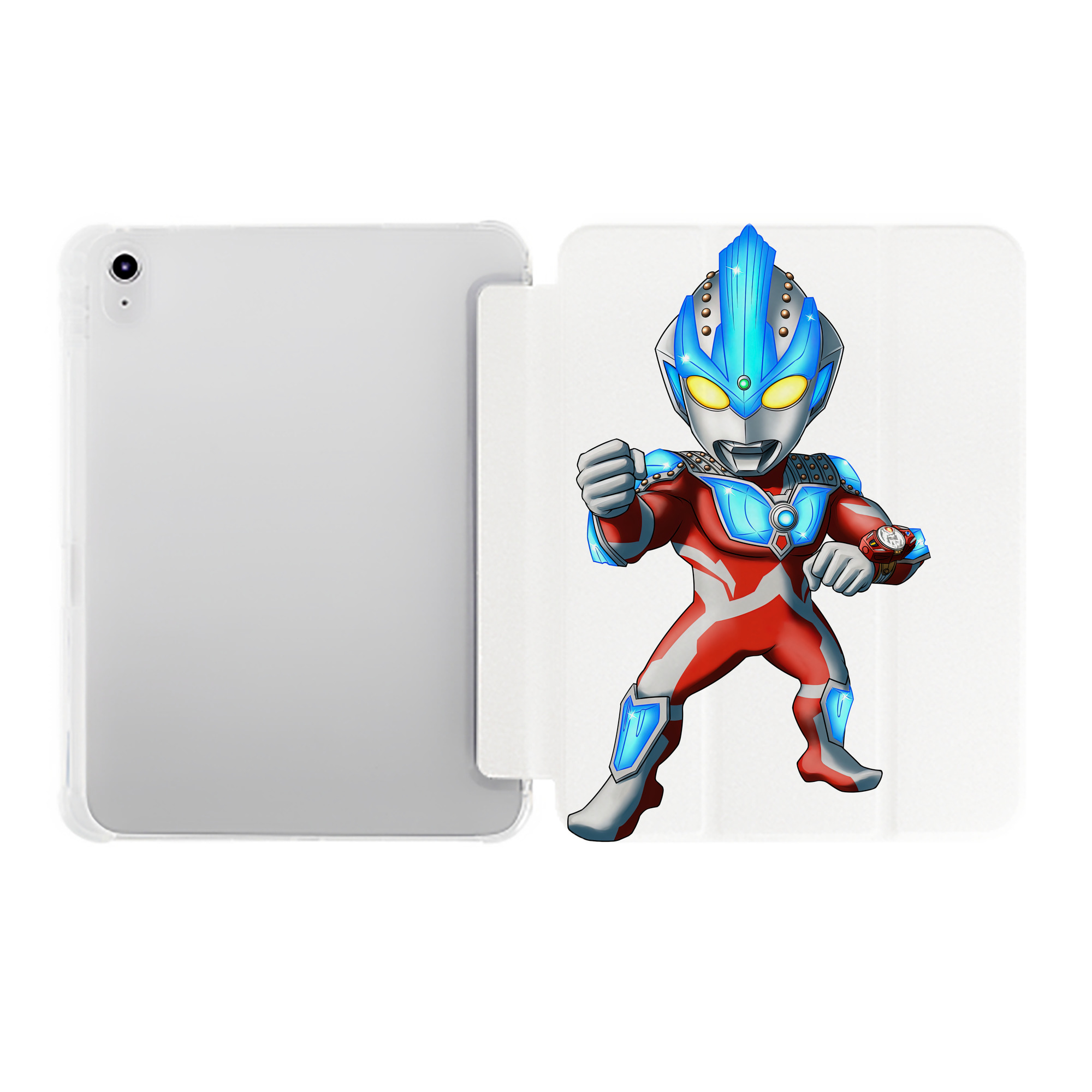 （画像用） ウルトラマン Ultraman IPad ケース ペン収納付き 三つ折りスタンド PUレザー×シリコン 対応機種9.5/10.5/10.9インチ